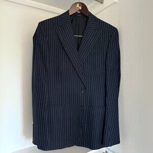 Gucci Men's Navy Pinstripe Blazer - Size 50R